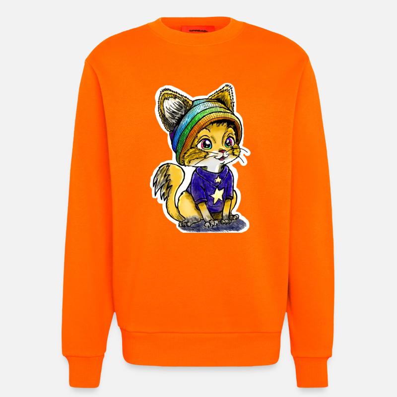 Regenbogen-Kätzchen - Sweatshirt - made by SPREAD  - SUNSET ORANGE
