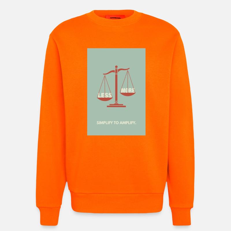 Moins, c’est plus - Conception d’affiche d’équilibre - Sweat bio décontracté fabriqué en UE - SUNSET ORANGE