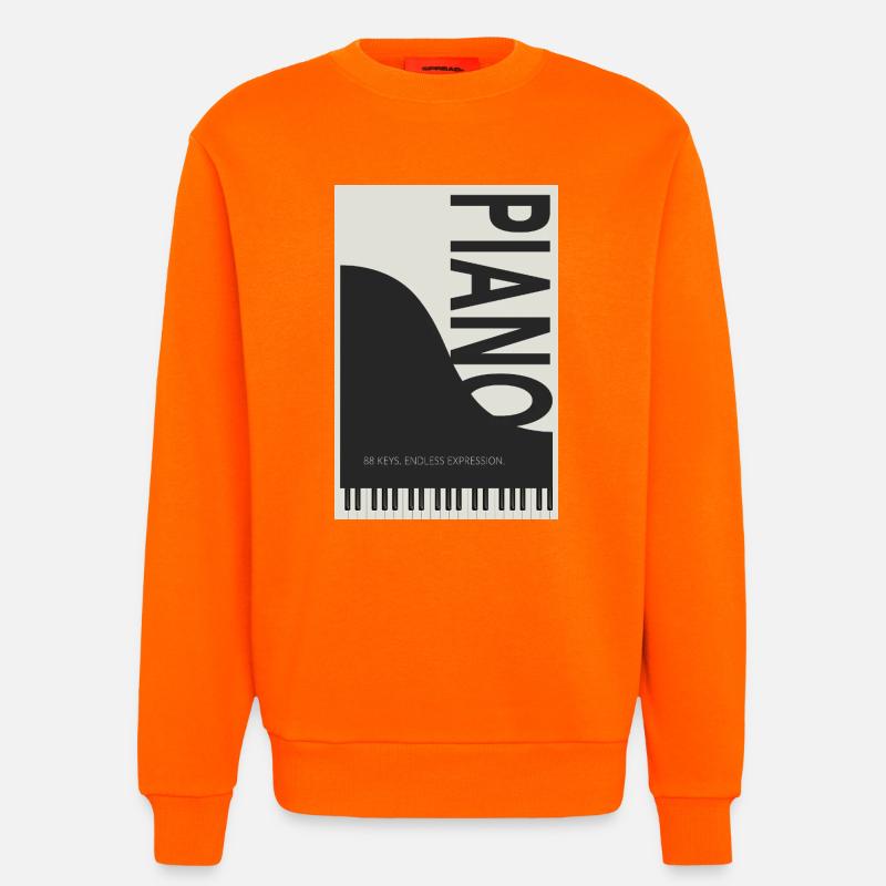 Piano – 88 Keys Endless Expression - Sweatshirt - made by SPREAD  - SUNSET ORANGE