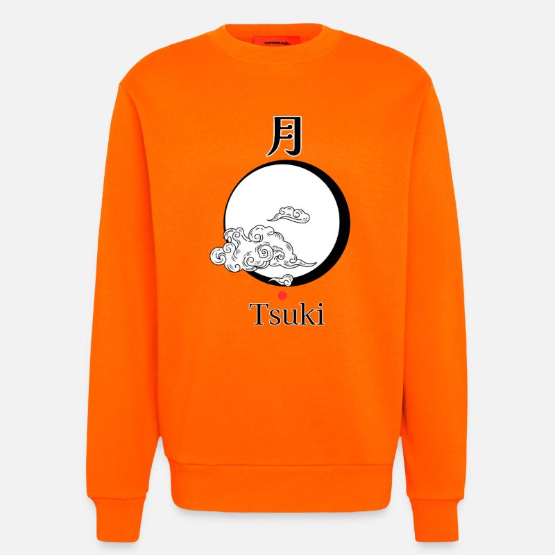 Tsuki – Japanischer Mond | Torii Apparel - Sweatshirt - made by SPREAD - SUNSET ORANGE