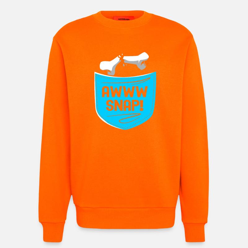 Knochenbruch Halloween Skelett Knochen Armbruch - Sweatshirt - made by SPREAD  - SUNSET ORANGE