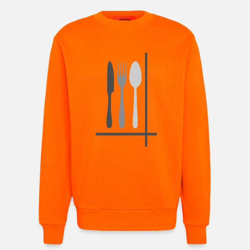 Besteck Silhouetten Minimalistisch - Sweatshirt - made by SPREAD  - SUNSET ORANGE