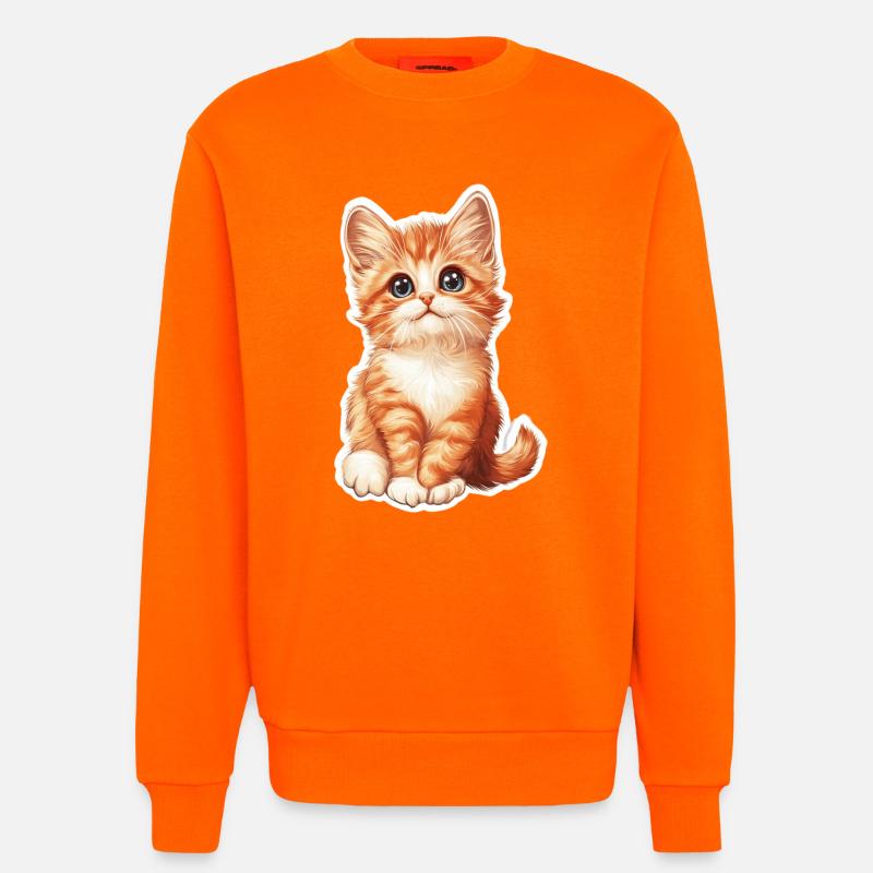 Süsse Katze Kätzchen - Sweatshirt - made by SPREAD - SUNSET ORANGE
