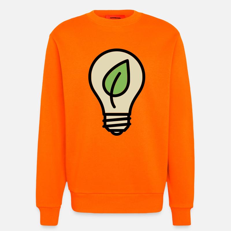 Idée de l’éco de feuilles d’ampoule - Sweat bio décontracté fabriqué en UE - SUNSET ORANGE