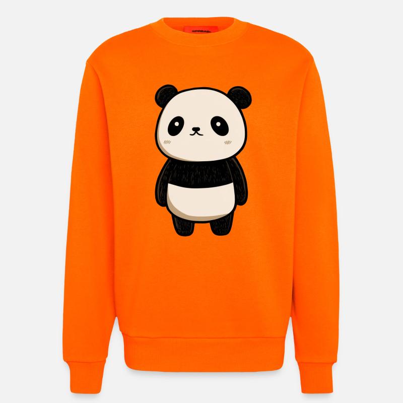 dessin panda, panda mignon, bébé panda - Sweat bio décontracté fabriqué en UE - SUNSET ORANGE