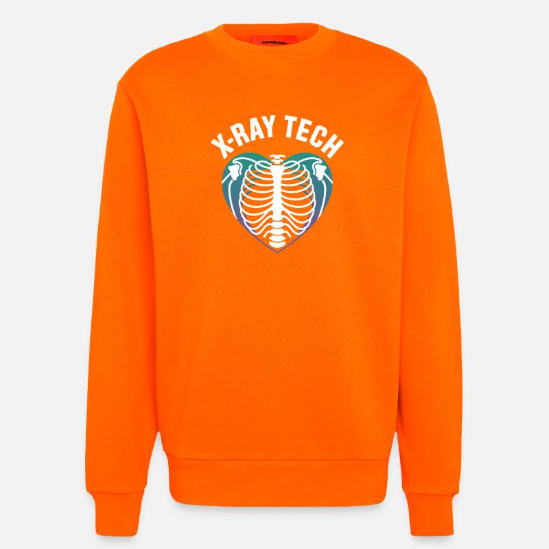 X-Ray Tech Herzröntgen Print - Sweatshirt - made by SPREAD  - SUNSET ORANGE