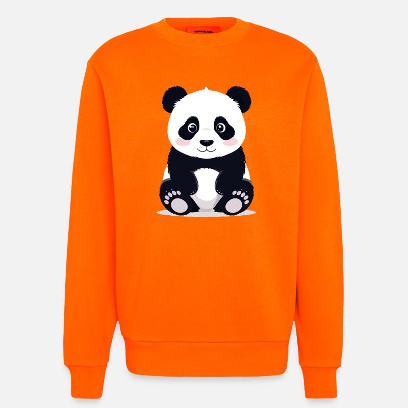Sitzender Kuschelpanda kleiner süßer Pandabär - Sweatshirt - made by SPREAD  - SUNSET ORANGE