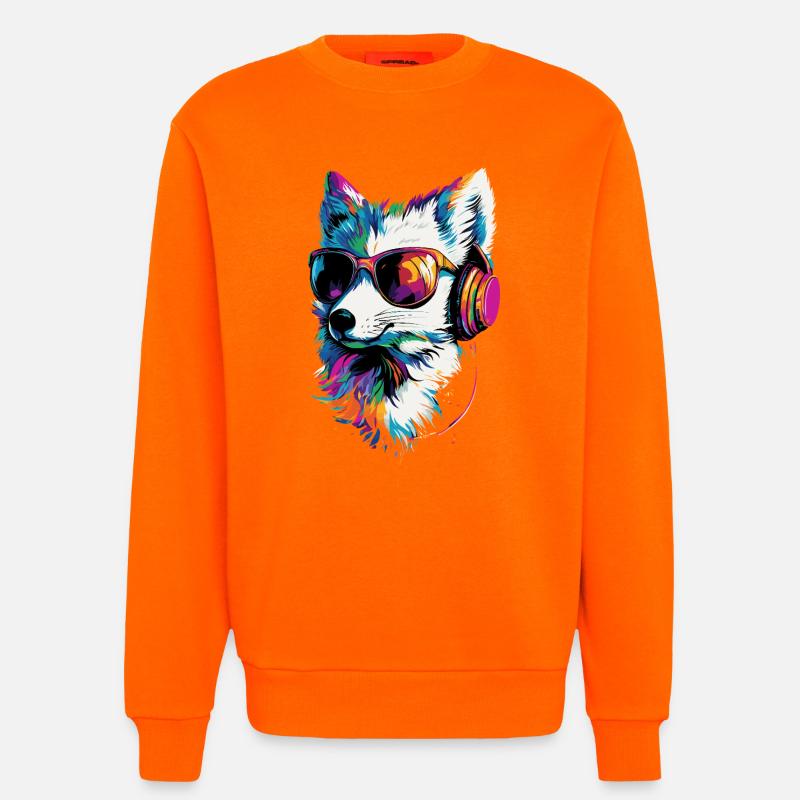 Polarfuchs Schneefuchs Eisfuchs Süßer Weißer Fuchs - Sweatshirt - made by SPREAD  - SUNSET ORANGE