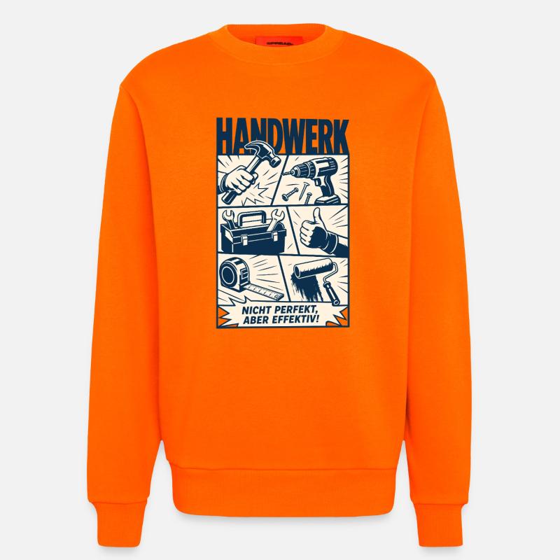 Fabriquer pas parfait mais efficace - Sweat bio décontracté fabriqué en UE - SUNSET ORANGE