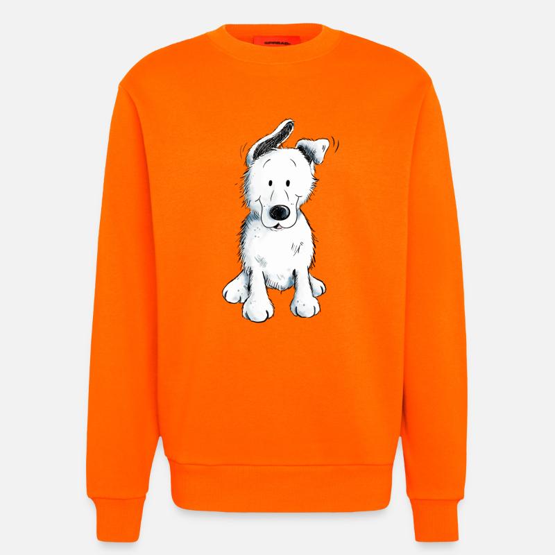 Weißer Schäferhund | Schweizer Schäferhund - Sweatshirt - made by SPREAD  - SUNSET ORANGE