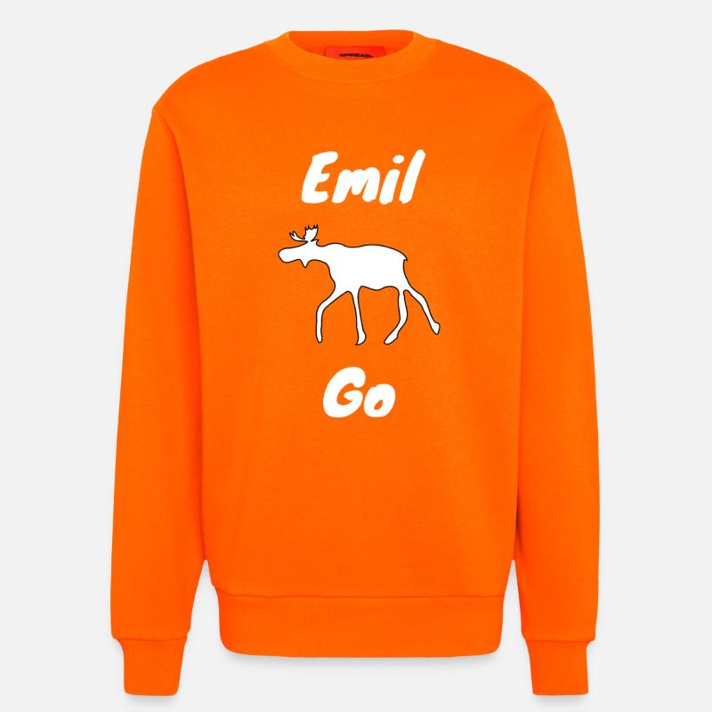 Emil the Elk withe - Sweatshirt - made by SPREAD - SUNSET ORANGE