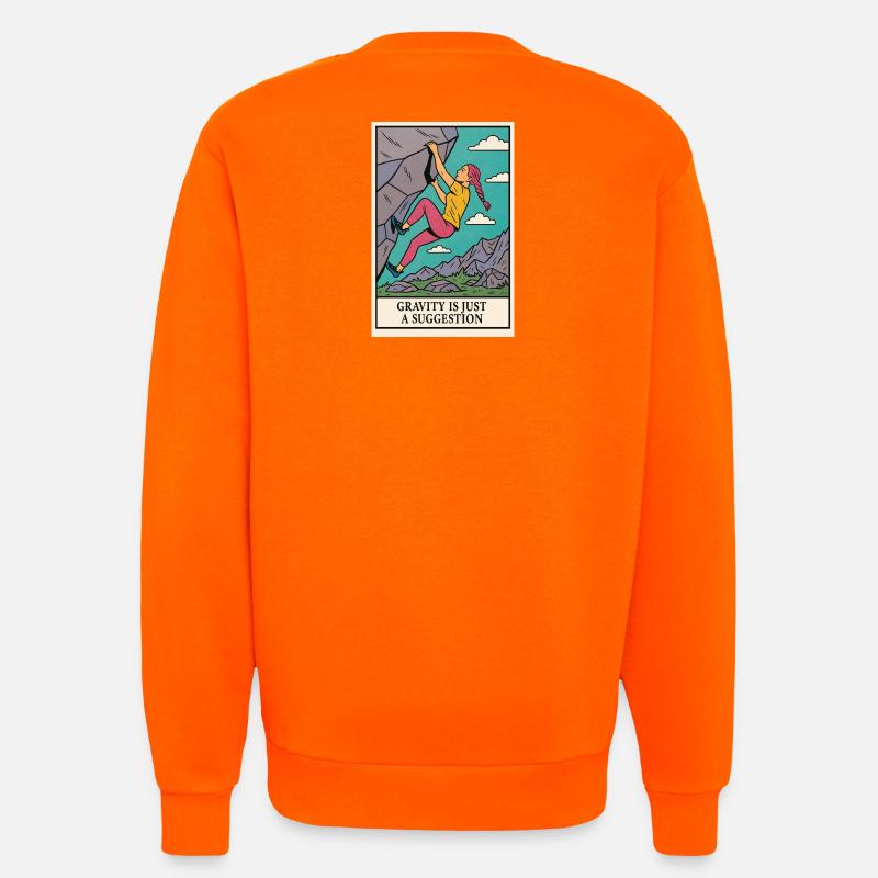 Motivational climbing design with saying - Sweatshirt - made by SPREAD  - SUNSET ORANGE