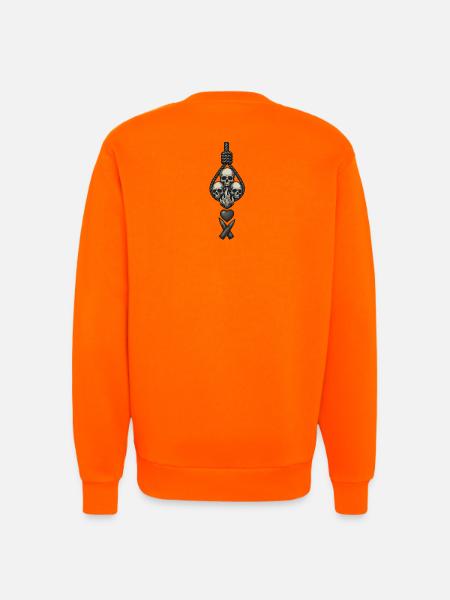 Avi Collection – Skulls & Flame - Sweatshirt - made by SPREAD  - SUNSET ORANGE