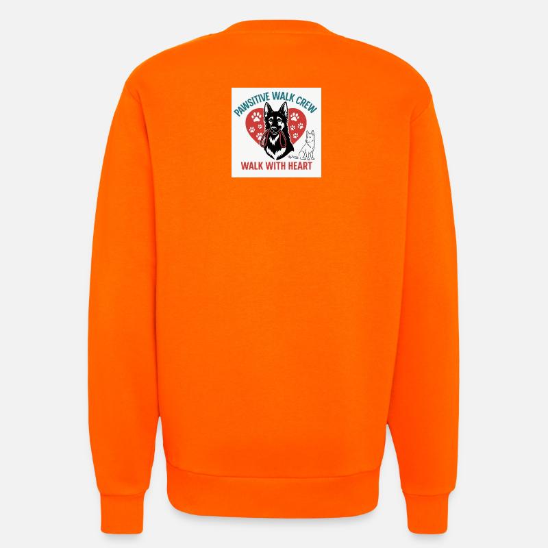 Pawsitive Walk Crew Herzpfoten - Sweatshirt - made by SPREAD  - SUNSET ORANGE