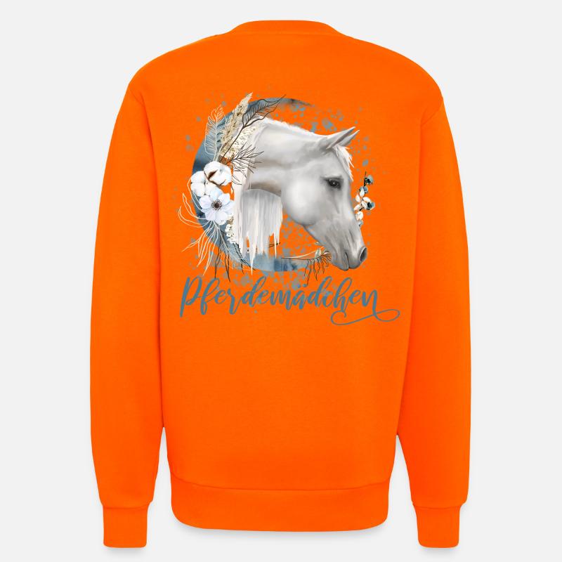 Pferdemädchen Pferde Geschenk - Sweatshirt - made by SPREAD  - SUNSET ORANGE