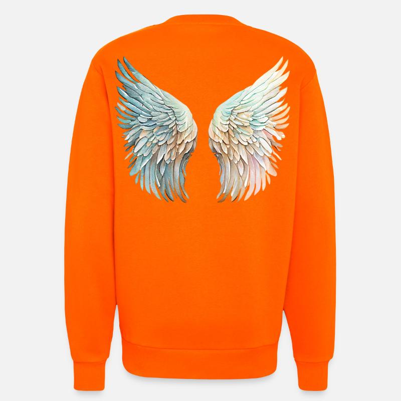 Mirrored pastel angel wings - Sweatshirt - made by SPREAD  - SUNSET ORANGE