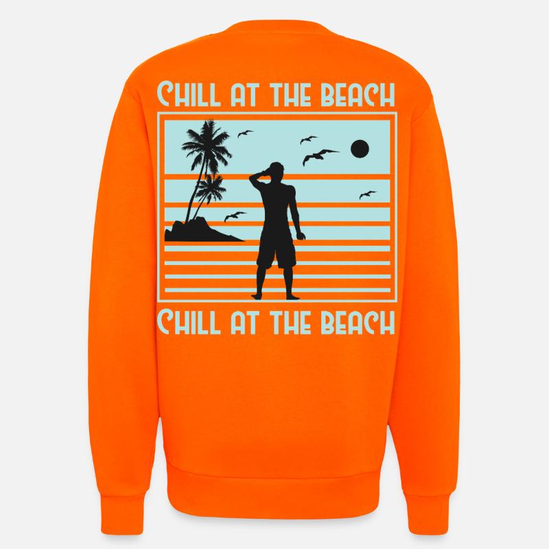 Conception de silhouette de plage décontractée - Sweat bio décontracté fabriqué en UE - SUNSET ORANGE