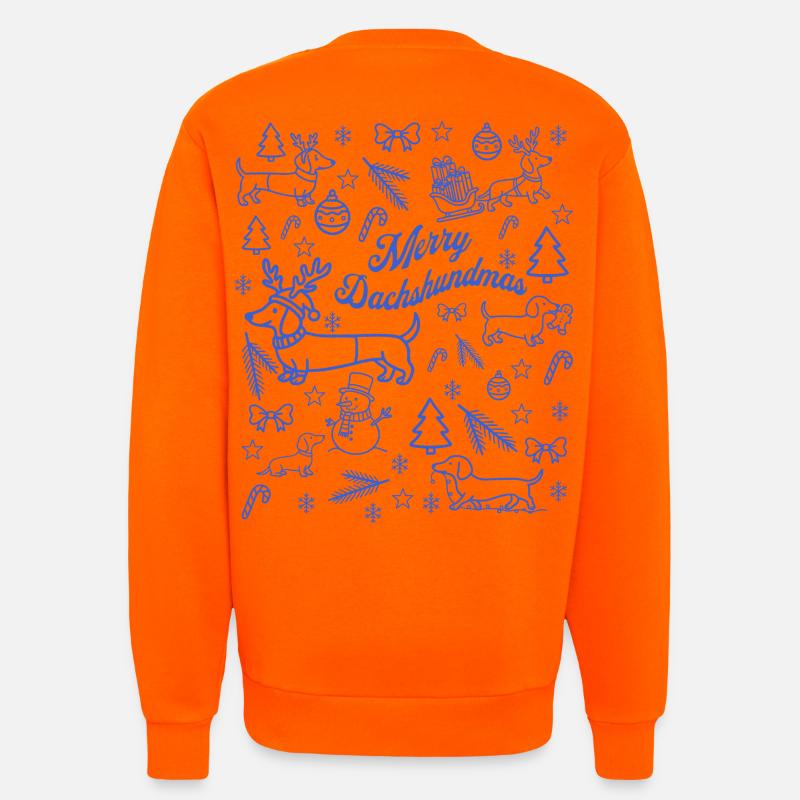 Dachshund Christmas Fun Pattern - Sweatshirt - made by SPREAD  - SUNSET ORANGE