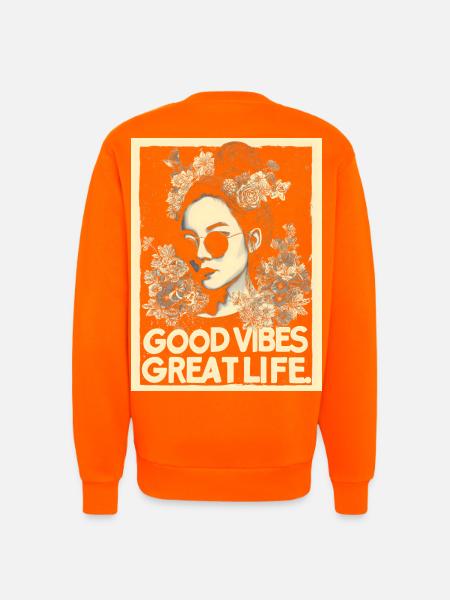 Vibes great Life tattoo - Sweatshirt - made by SPREAD  - SUNSET ORANGE