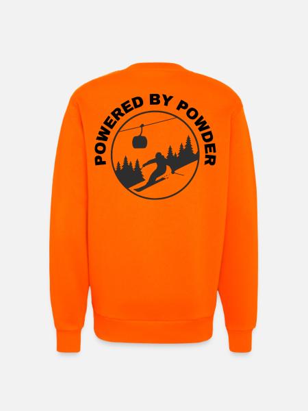 Powder Ski Silhouette – Freeride in the winter forest - Sweatshirt - made by SPREAD  - SUNSET ORANGE
