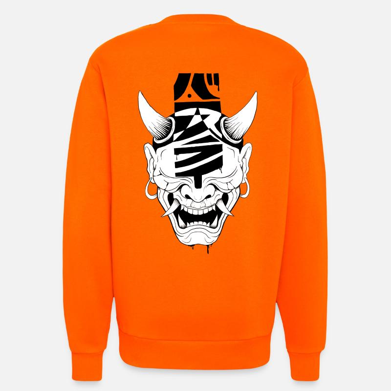 Masque de démon - Sweat bio décontracté fabriqué en UE - SUNSET ORANGE