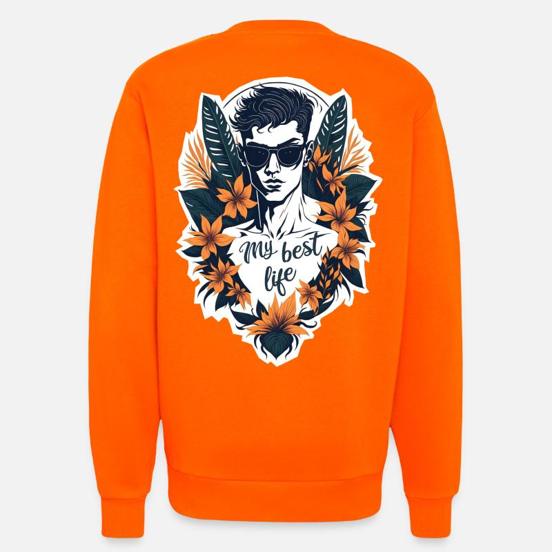 My best life - Sweatshirt - made by SPREAD  - SUNSET ORANGE