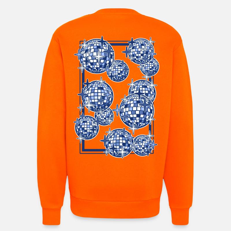 Des boules miroir bleues - Sweat bio décontracté fabriqué en UE - SUNSET ORANGE
