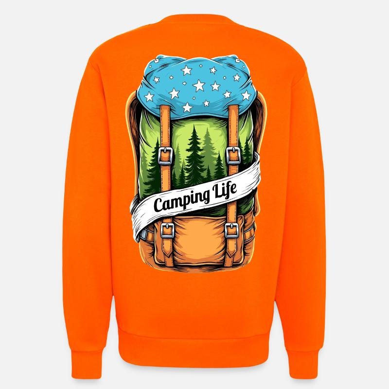 Camping Life Adventure Backpack - Sweatshirt - made by SPREAD  - SUNSET ORANGE