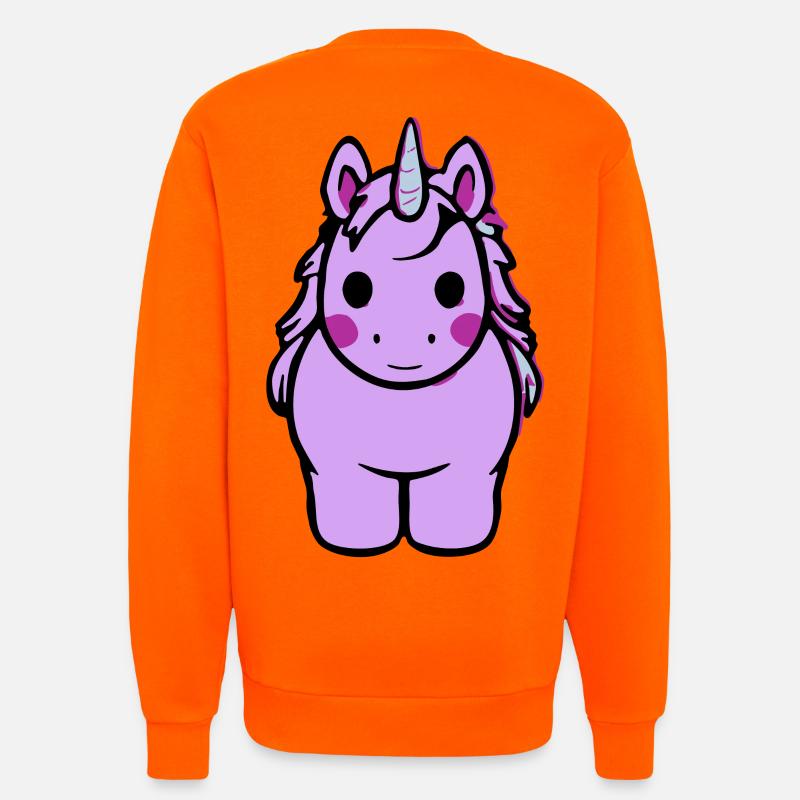 Pastell Einhorn Cartoon Kuscheltier - Sweatshirt - made by SPREAD  - SUNSET ORANGE