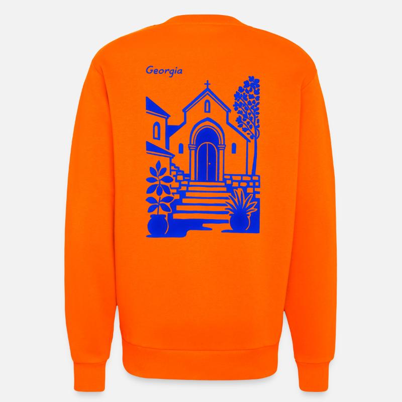 Georgia Blaue Kirchenstufen - Sweatshirt - made by SPREAD  - SUNSET ORANGE