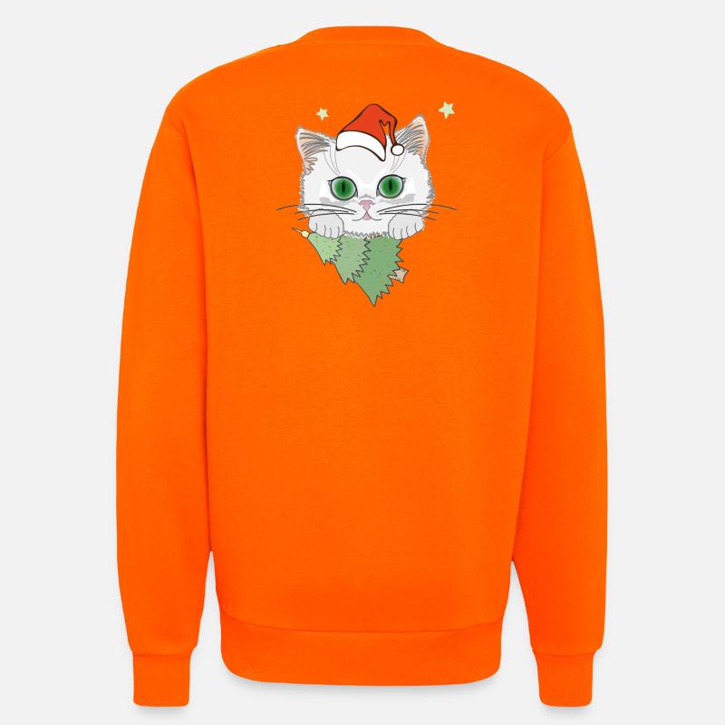 Katze mit Weihnachtsbaum - Sweatshirt - made by SPREAD  - SUNSET ORANGE