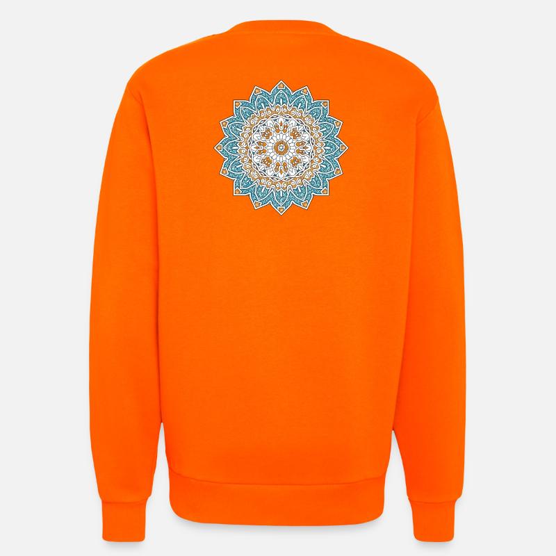 Persisches Mandala – Blau & Gold - Sweatshirt - made by SPREAD  - SUNSET ORANGE