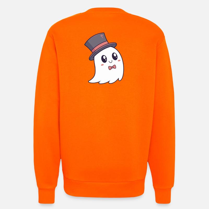 Fancy Ghost Hat and Bow Tie - Sweatshirt - made by SPREAD  - SUNSET ORANGE