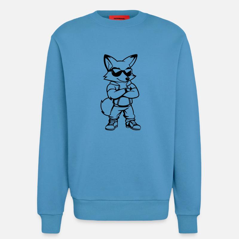 Fox Comic Sunglasses - Sweatshirt - made by SPREAD  -  Sol Blue