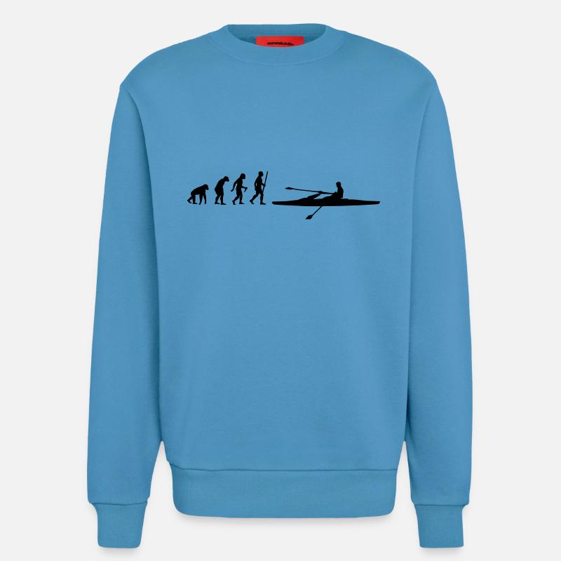 Évolution de l'aviron - Sweat bio décontracté fabriqué en UE -  Sol Blue