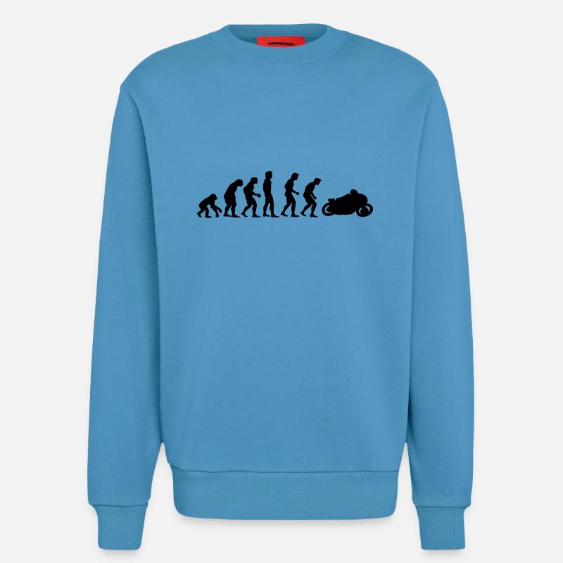motorcycle evolution - Sweatshirt - made by SPREAD  -  Sol Blue