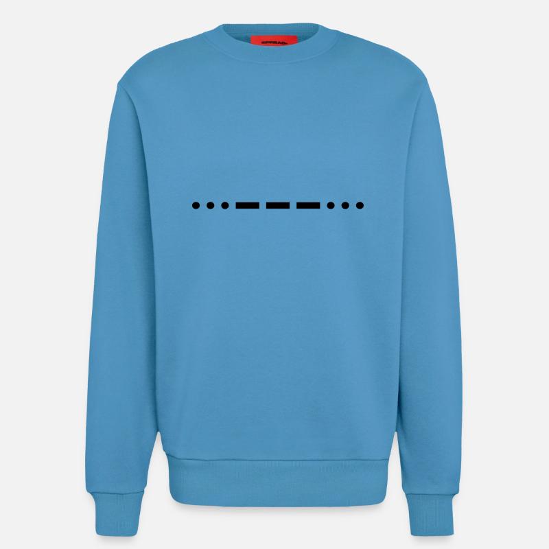 Code Morse SOS - Sweat bio décontracté fabriqué en UE -  Sol Blue