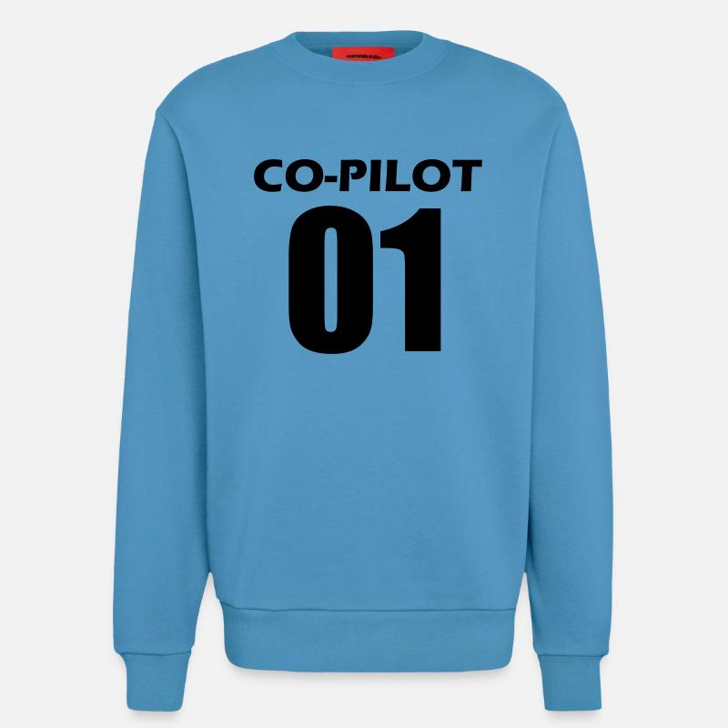 Co-Pilot Partnerlook Geschenk - Sweatshirt - made by SPREAD  -  Sol Blue