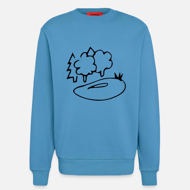 Waldsee,Wald,Teich,Landschaft,Reflexion,Fluss,Baum - Sweatshirt - made by SPREAD  -  Sol Blue