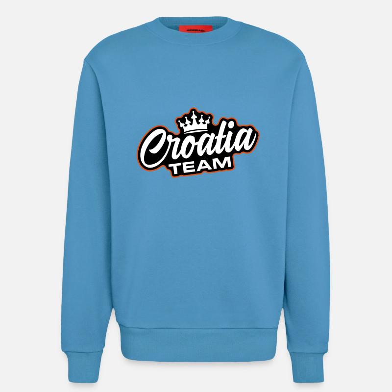 Équipe Croatie - Sweat bio décontracté fabriqué en UE -  Sol Blue