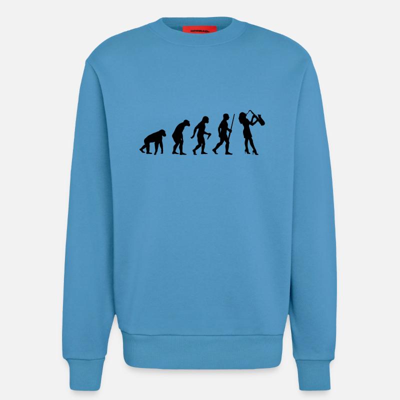 Saxofon Evolution - Sweatshirt - made by SPREAD  -  Sol Blue