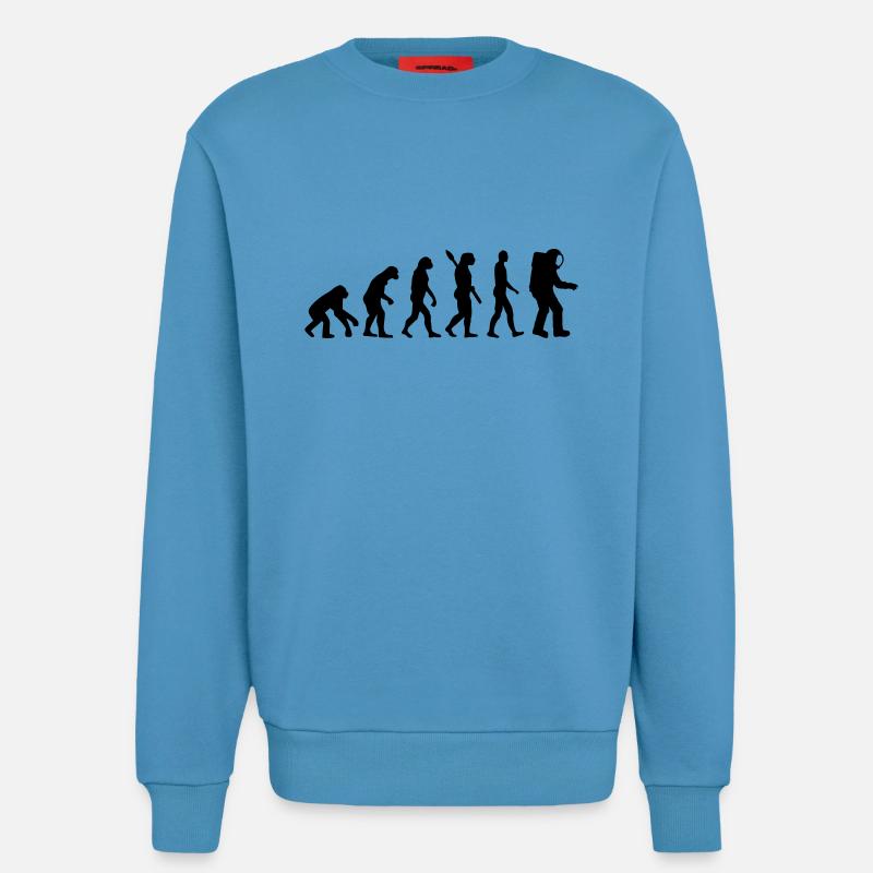 Evolution Astronaute - Sweat bio décontracté fabriqué en UE -  Sol Blue
