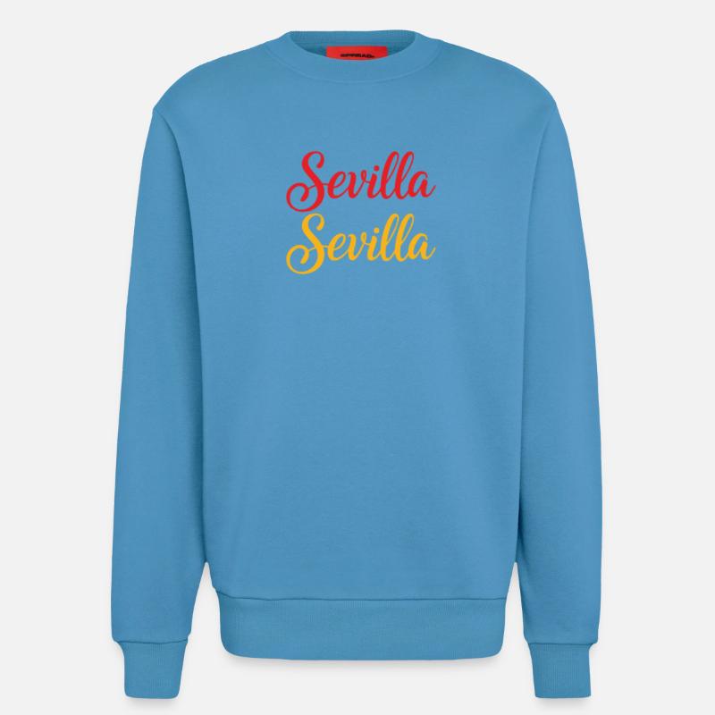 Sevilla Script Duo Red Yellow Retro - Sweatshirt - made by SPREAD  -  Sol Blue
