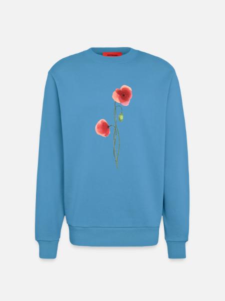 Flower: red poppy - Sweatshirt - made by SPREAD  -  Sol Blue