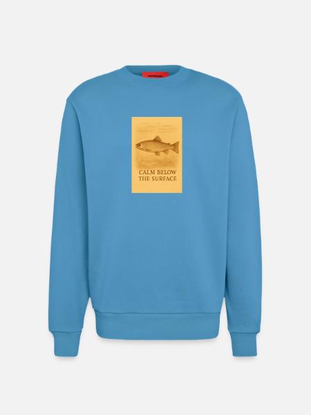 Calm Below the Surface Trout Print - Sweatshirt - made by SPREAD - Sol Blue