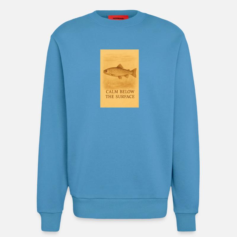 Calm Below the Surface Trout Print - Sweatshirt - made by SPREAD  -  Sol Blue