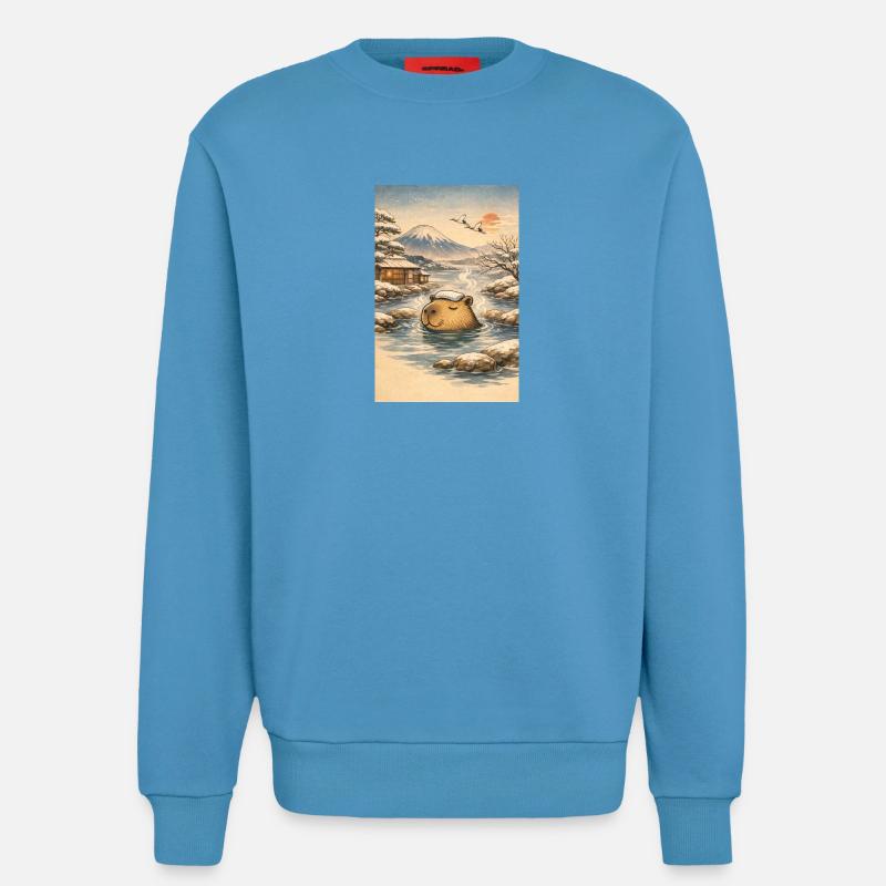 Onsen Capybara im Winterwald - Sweatshirt - made by SPREAD  -  Sol Blue