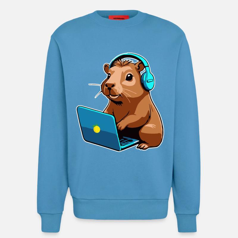 Capybara Programmierer Coder Computer - Sweatshirt - made by SPREAD  -  Sol Blue