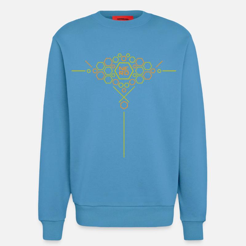 Nerd Hex Pattern Gradient - Sweatshirt - made by SPREAD  -  Sol Blue