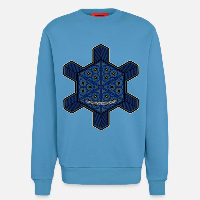 Fractal Evolution Experience Mandala Psytrance Goa - Sweatshirt - made by SPREAD  -  Sol Blue